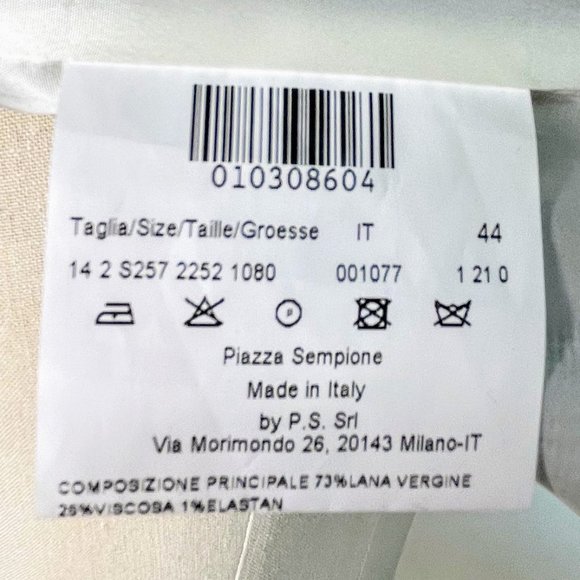 Piazza Sempoine Black & White Houndstooth/Plaid Mixed Pattern Wool Skirt Sz. 44 - Picture 10 of 11